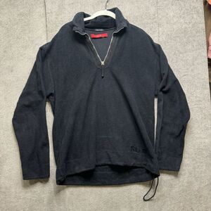 Replay Half Zip Sweater Mens M Black‎ Cotton Stretch Pullover Italy Sustainable